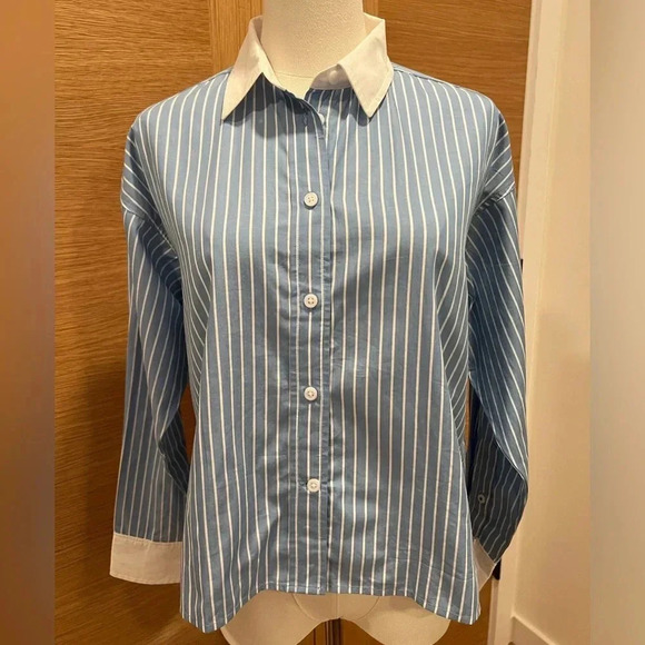 J. CREW | Relaxed-fit Cropped | Cotton Poplin | Shirt | Size 4 | NWT - Picture 6 of 10